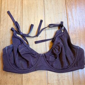 Abercrombie & Fitch Shimmering Brown Bikini Top Curve Love Large